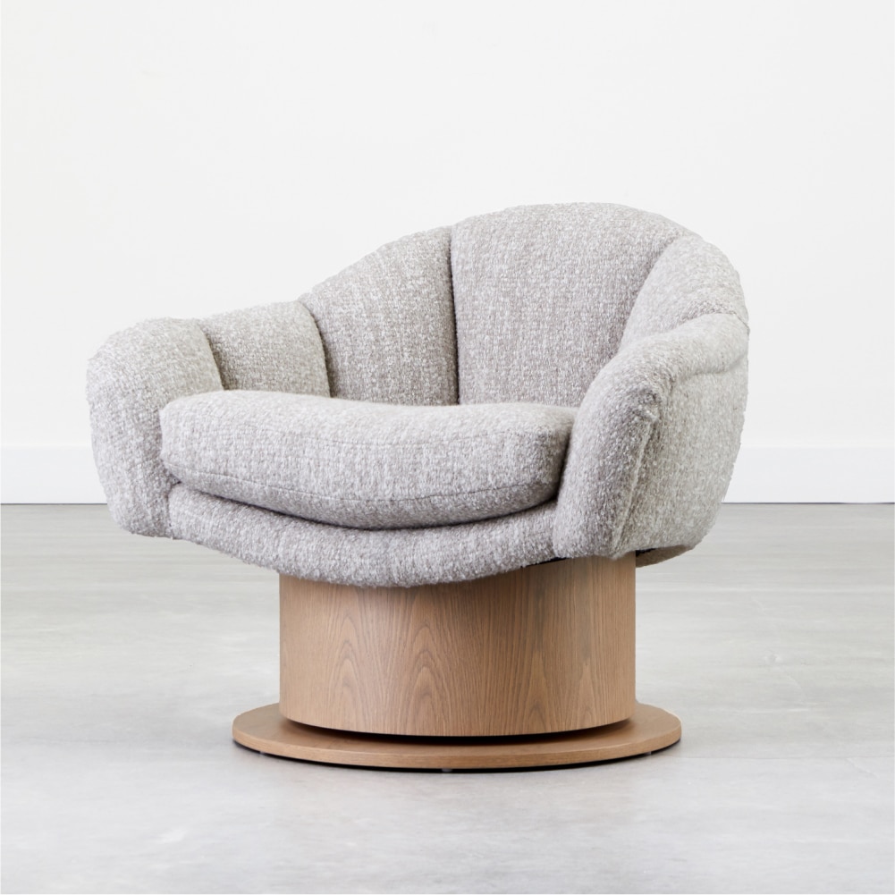 Coup Studio Seating_Turn Around Swivel Club Chair – Channel Tufted