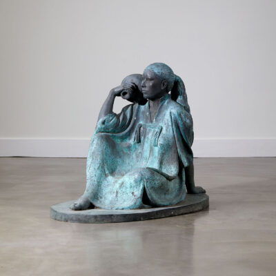 Bronze Seated Woman with Urn by Felipe Castañeda