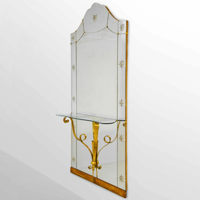 Crystal-Mirror-with-Gilded-Iron-Console