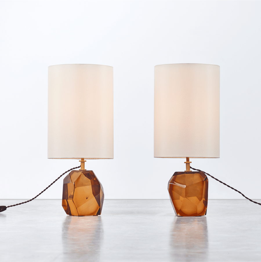 Low res for web_Pair of Amber Prisma Table Lamps