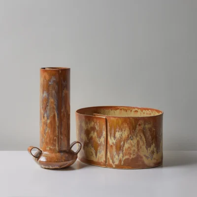 Medium Boule with Handles in Agate Glaze