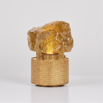 Sylva Slag Empire Lamp in Smoky Topaz