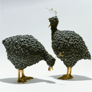 A Pair of Guini Fowl