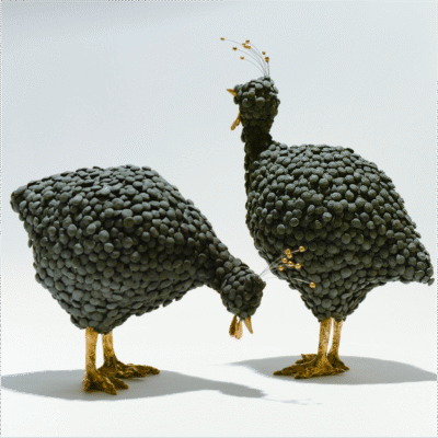 A Pair of Guini Fowl