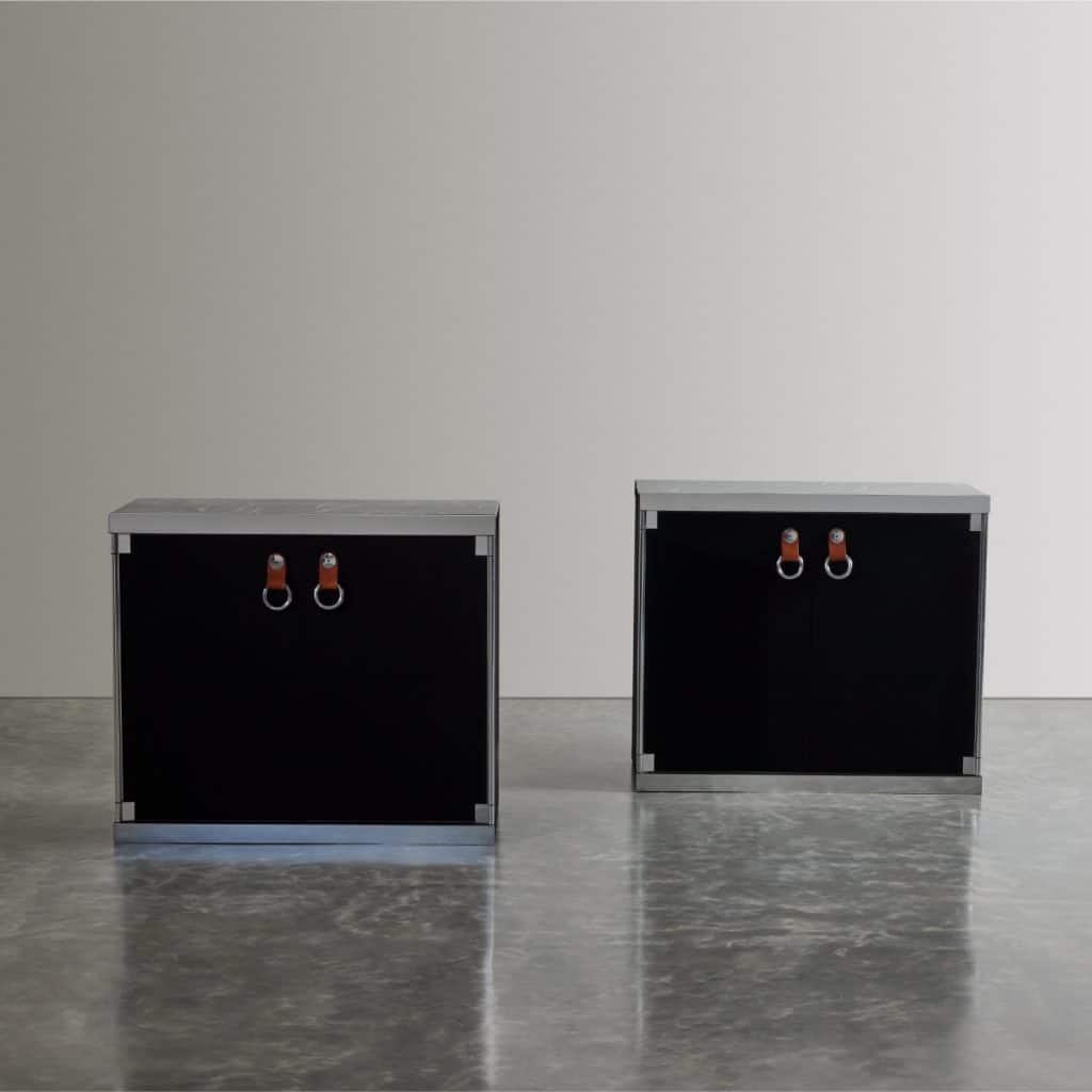Pair of Noir Cabinets by Guido Faleschini for Hermes manufactured by Mariani