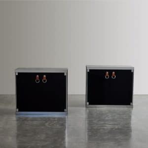 Pair of Noir Cabinets by Guido Faleschini for Hermes manufactured by Mariani