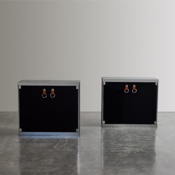 Pair of Noir Cabinets by Guido Faleschini for Hermes manufactured by Mariani