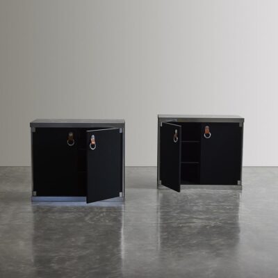 Pair of Noir Cabinets by Guido Faleschini for Hermes manufactured by Mariani