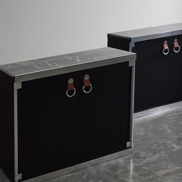 Pair of Noir Cabinets by Guido Faleschini for Hermes manufactured by Mariani