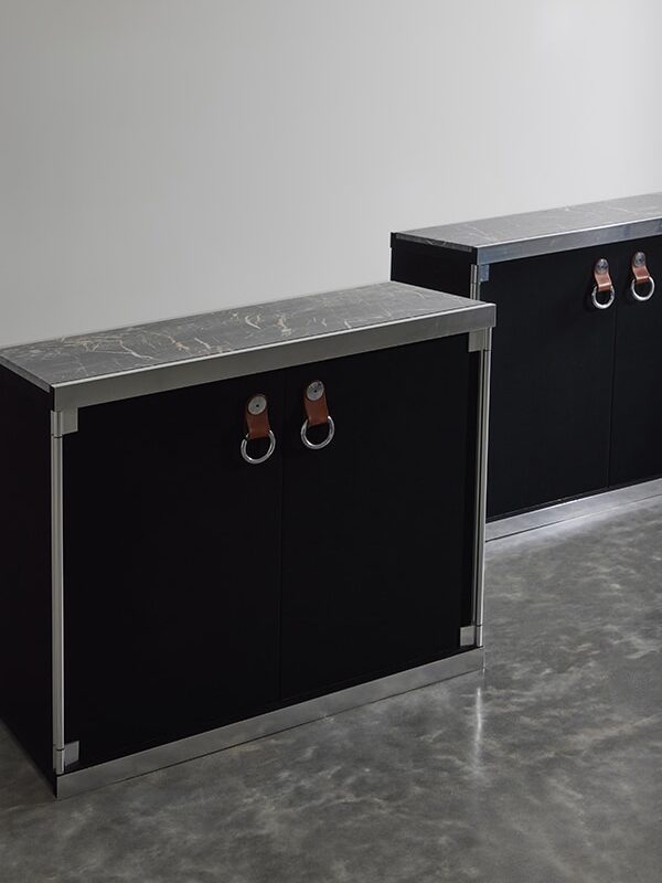 Pair of Noir Cabinets by Guido Faleschini for Hermes manufactured by Mariani