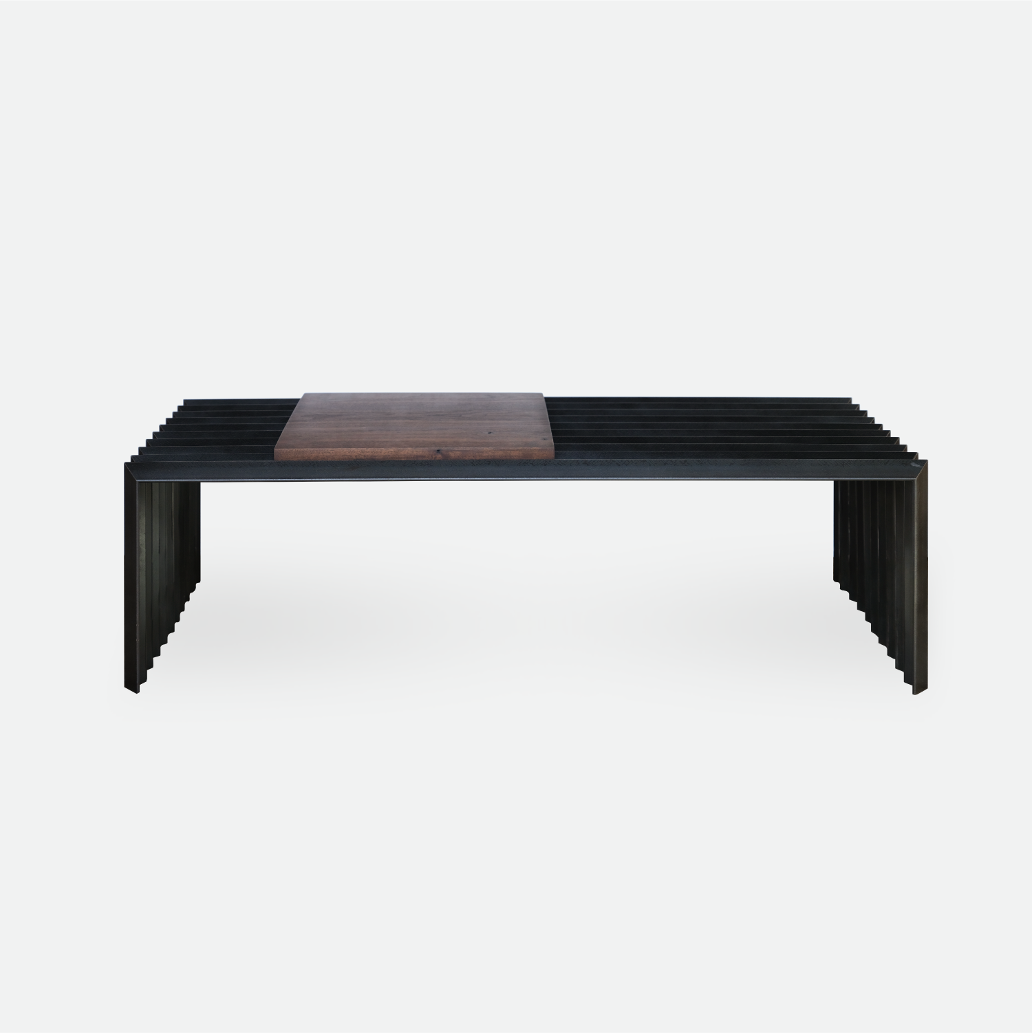 product page square_Corrugated Bench in Blackened Steel