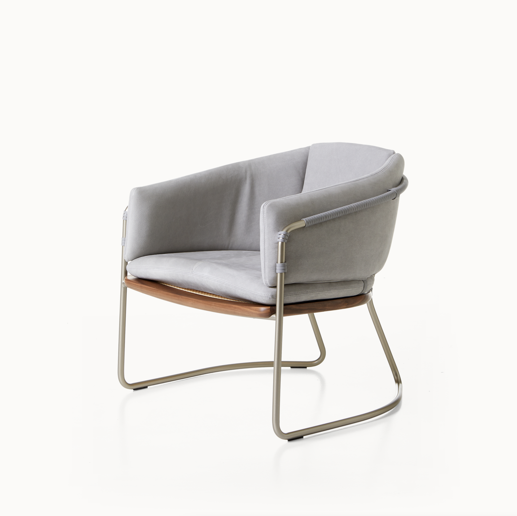 CB-454 Geometric Lounge Chair_Walnut_Satin Nickel_BassamFellows_02