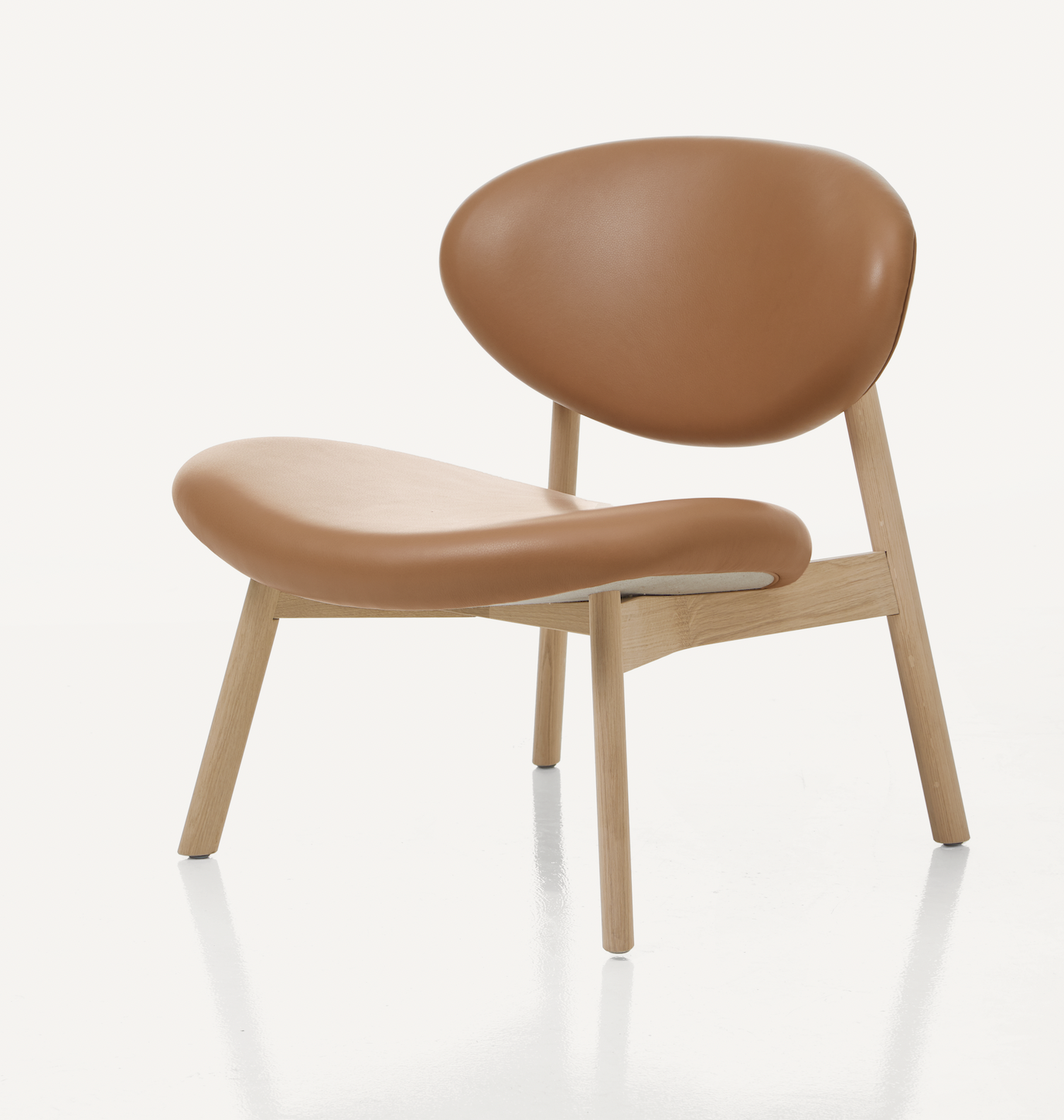 CB-611 Ovoid Lounge Chair_Oak_Leather Camel_BassamFellows_05