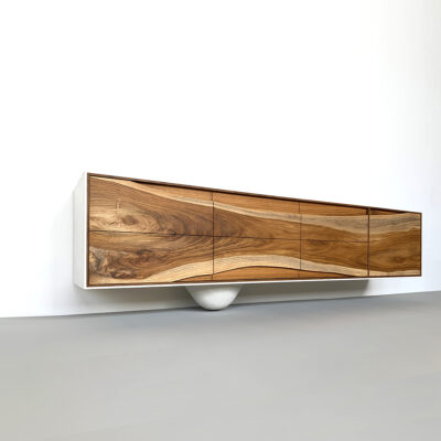 OUTSIDE IN Credenza in White – Wall Mounted 84″