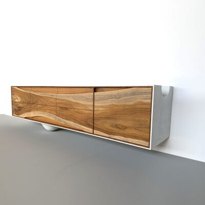 OUTSIDE IN Credenza in White – Wall Mounted 84″