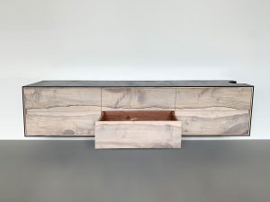 OUTSIDE IN Credenza in Black – Wall Mounted 84″