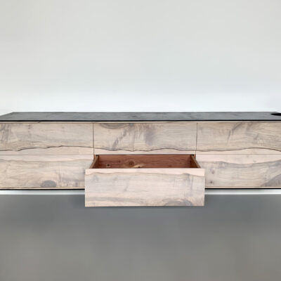 OUTSIDE IN Credenza in Black – Wall Mounted 84″