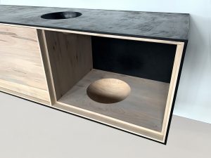 OUTSIDE IN Credenza in Black – Wall Mounted 96″