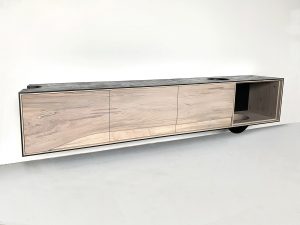 OUTSIDE IN Credenza in Black – Wall Mounted 96″
