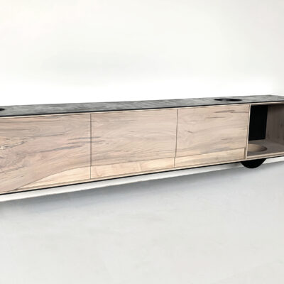 OUTSIDE IN Credenza in Black – Wall Mounted 96″