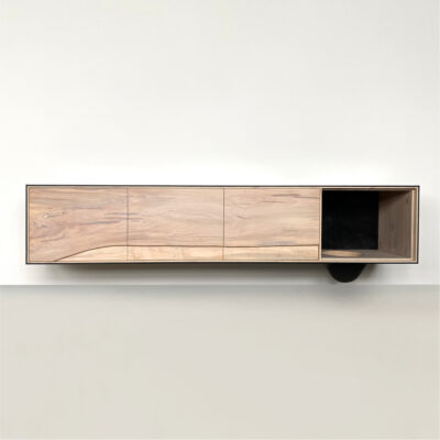 OUTSIDE IN Credenza in Black - Wall Mounted 96"