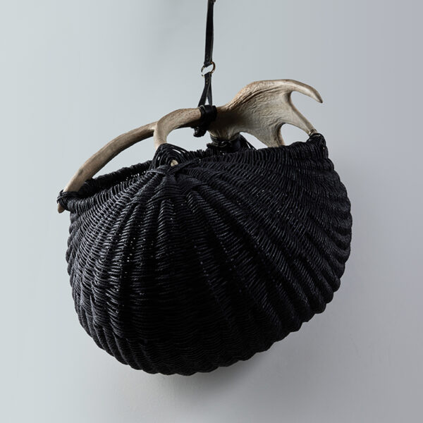 Hanging Shed Moose Antler Basket A1