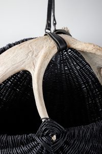 Hanging Shed Moose Antler Basket A1