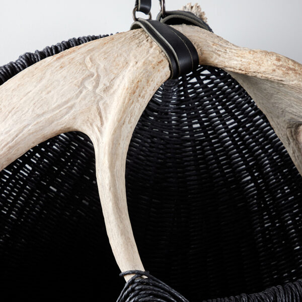 Hanging Shed Moose Antler Basket A1