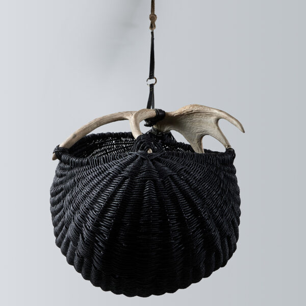 Hanging Shed Moose Antler Basket A1