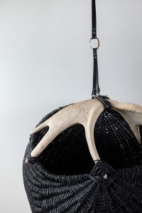 Hanging Shed Moose Antler Basket A1