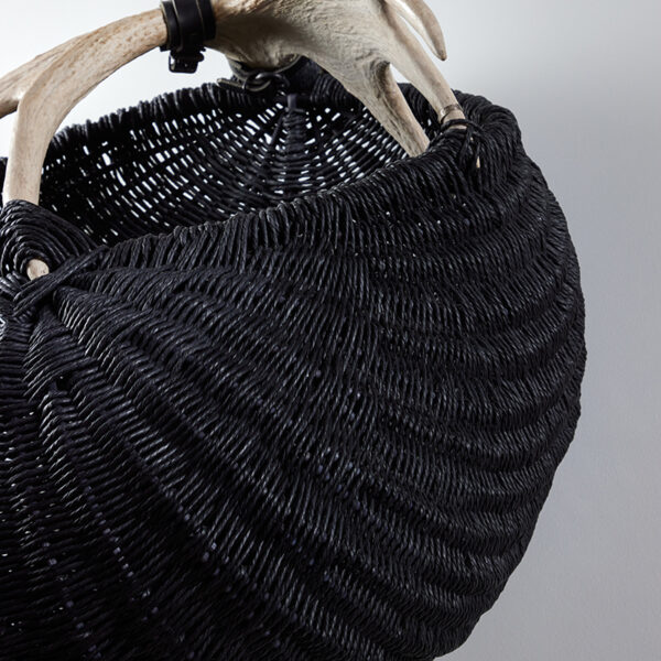 Hanging Shed Moose Antler Basket A1