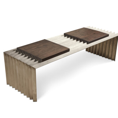 Corrugated Bench in Stainless Steel