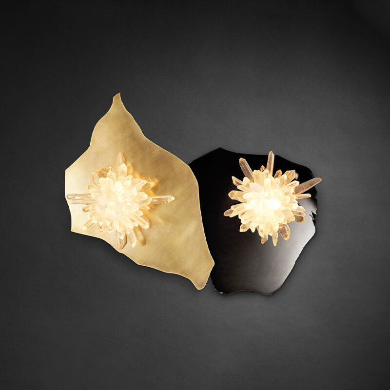 SUGAR SCONCE DUO STONE & BRASS