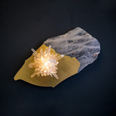 SUGAR SCONCE MONO STONE & BRASS