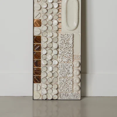 Framed Tiled Artwork – in White