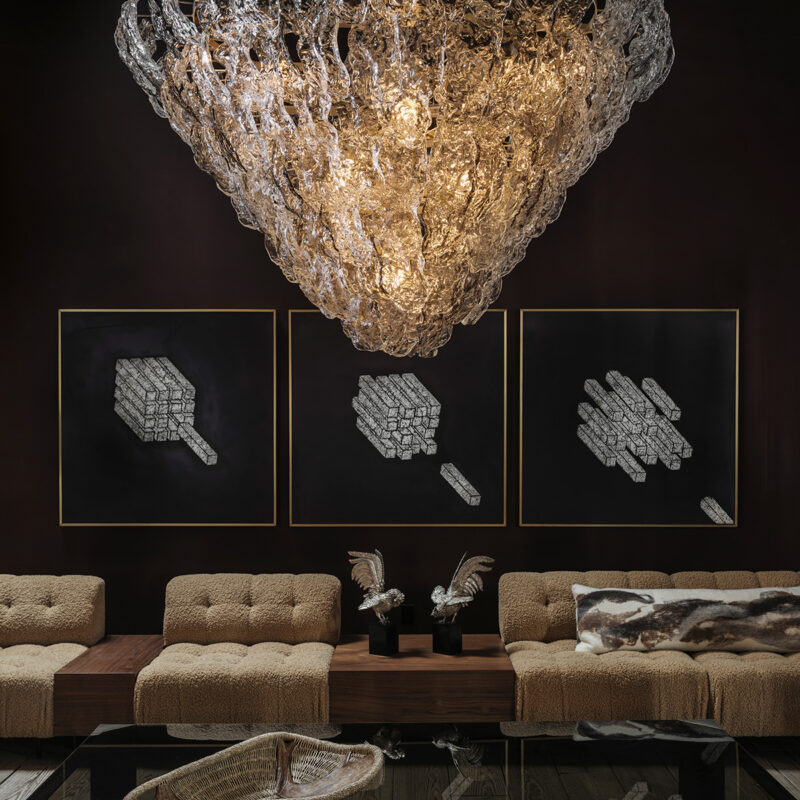 Foglia Chandelier by Mazzega