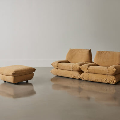 Pair of Canoli Chairs and Ottoman