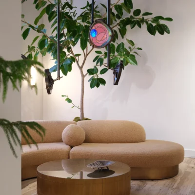 Satin Brass Cocktail Table