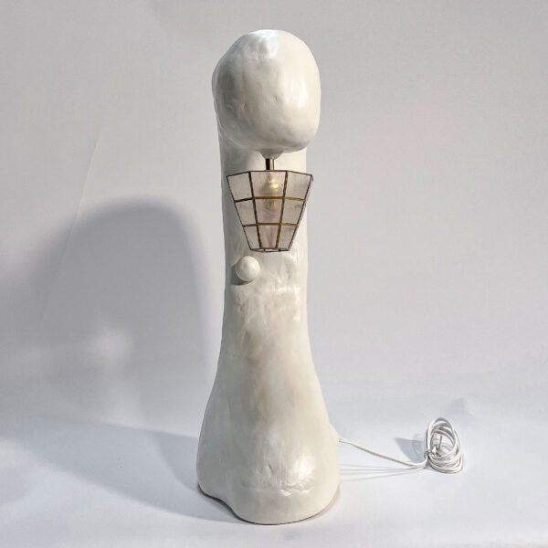 Le Cygne Table Lamp with Vintage Capiz Shade