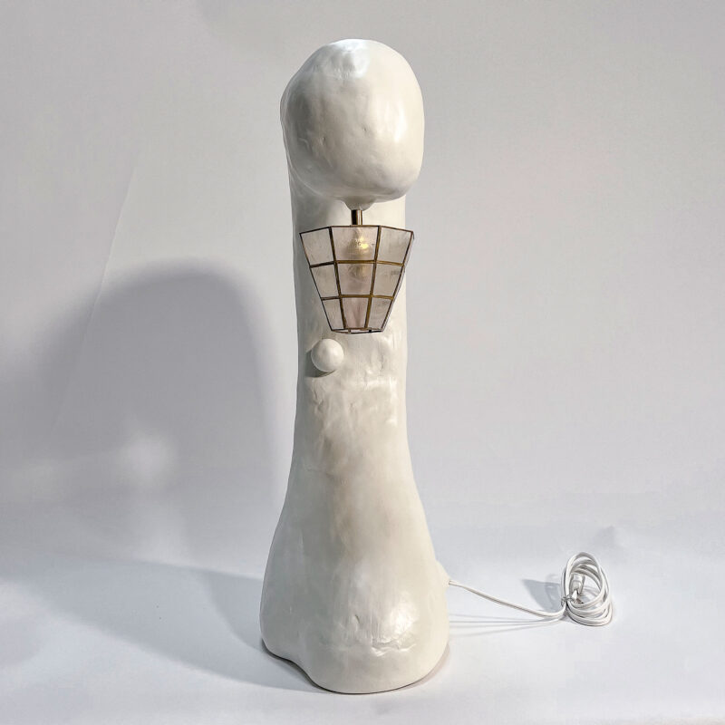 Le Cygne Table Lamp with Vintage Capiz Shade