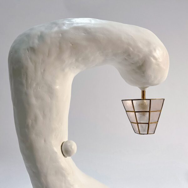 Le Cygne Table Lamp with Vintage Capiz Shade