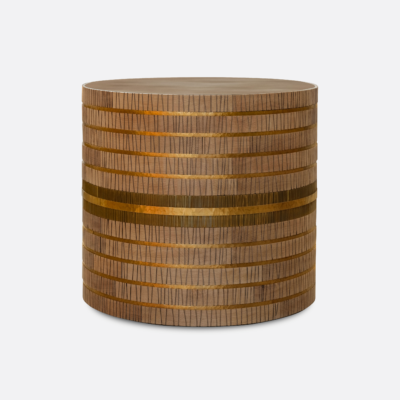 Oak and Brass Side Table