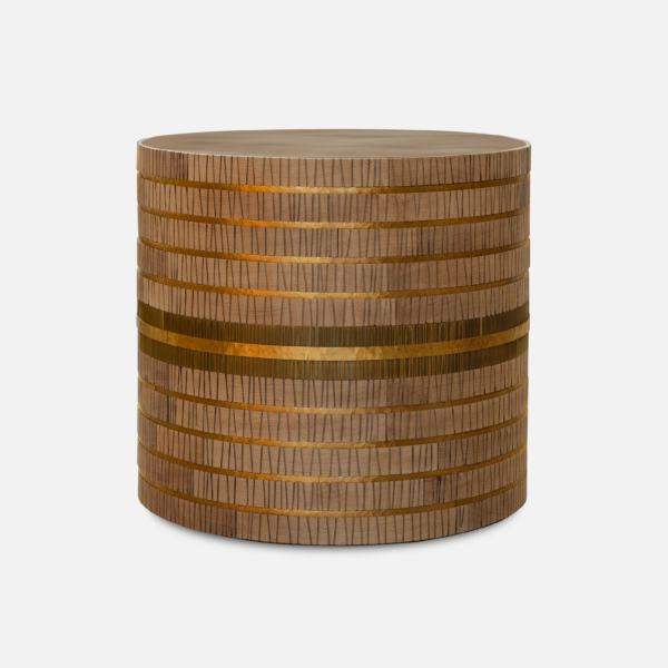 Oak and Brass Side Table