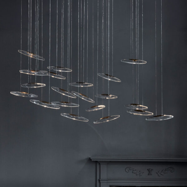 Moonlight Murmuration Chandelier – Oval (20 Drops)