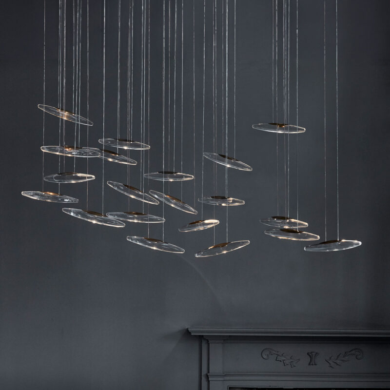 Moonlight Murmuration Chandelier – Oval (20 Drops)