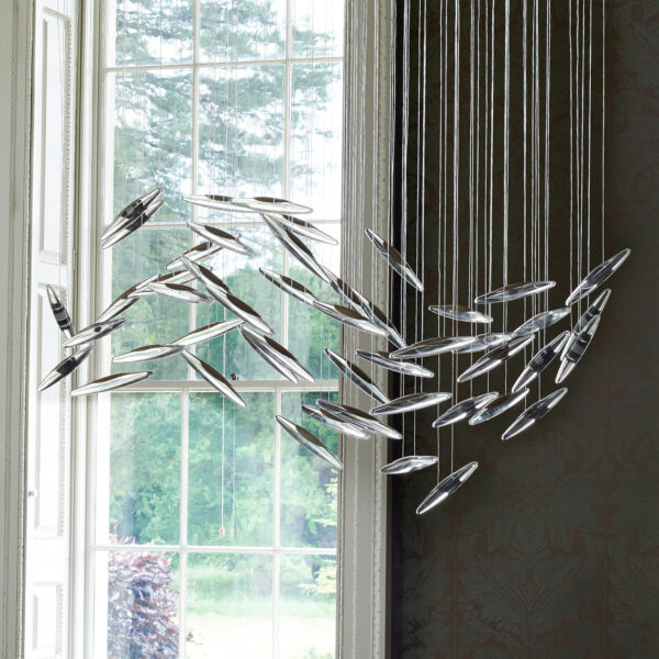 Moonlight Murmuration Chandelier – Oval (48 Drops)