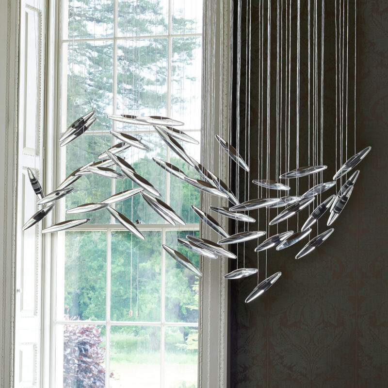 Moonlight Murmuration Chandelier – Oval (48 Drops)