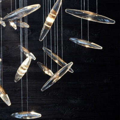 Moonlight Murmuration Chandelier – Oval (64 Drops)