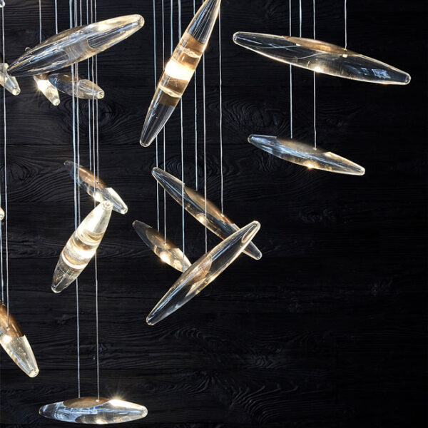 Moonlight Murmuration Chandelier – Oval (64 Drops)