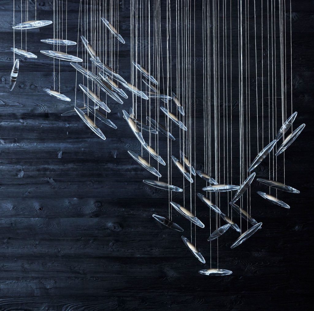 Moonlight Murmuration Chandelier – Oval (64 Drops)